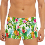 Tropical Aloha Pineapple Pattern Print Men's Short Boxer Briefs