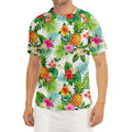 Tropical Aloha Pineapple Pattern Print Men's Short Sleeve Rash Guard