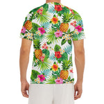 Tropical Aloha Pineapple Pattern Print Men's Short Sleeve Rash Guard