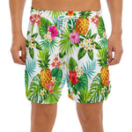 Tropical Aloha Pineapple Pattern Print Men's Split Running Shorts