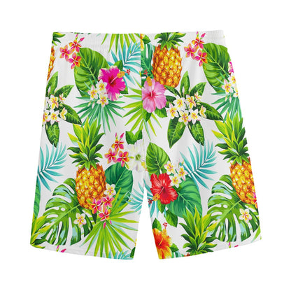 Tropical Aloha Pineapple Pattern Print Men's Sports Shorts