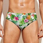 Tropical Aloha Pineapple Pattern Print Men's Swim Briefs