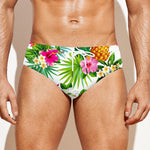 Tropical Aloha Pineapple Pattern Print Men's Swim Briefs