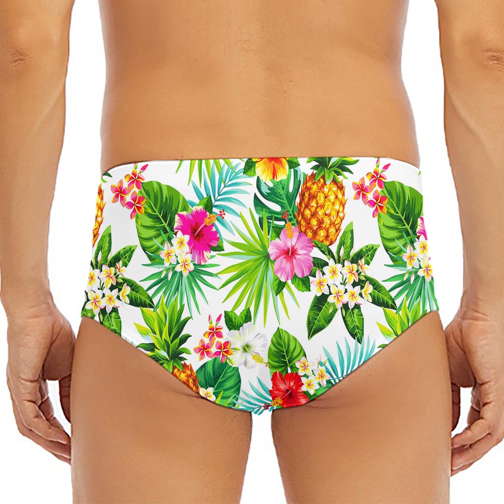 Tropical Aloha Pineapple Pattern Print Men's Triangle Swim Briefs