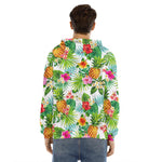 Tropical Aloha Pineapple Pattern Print Men's Velvet Pullover Hoodie