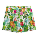 Tropical Aloha Pineapple Pattern Print Mesh Shorts