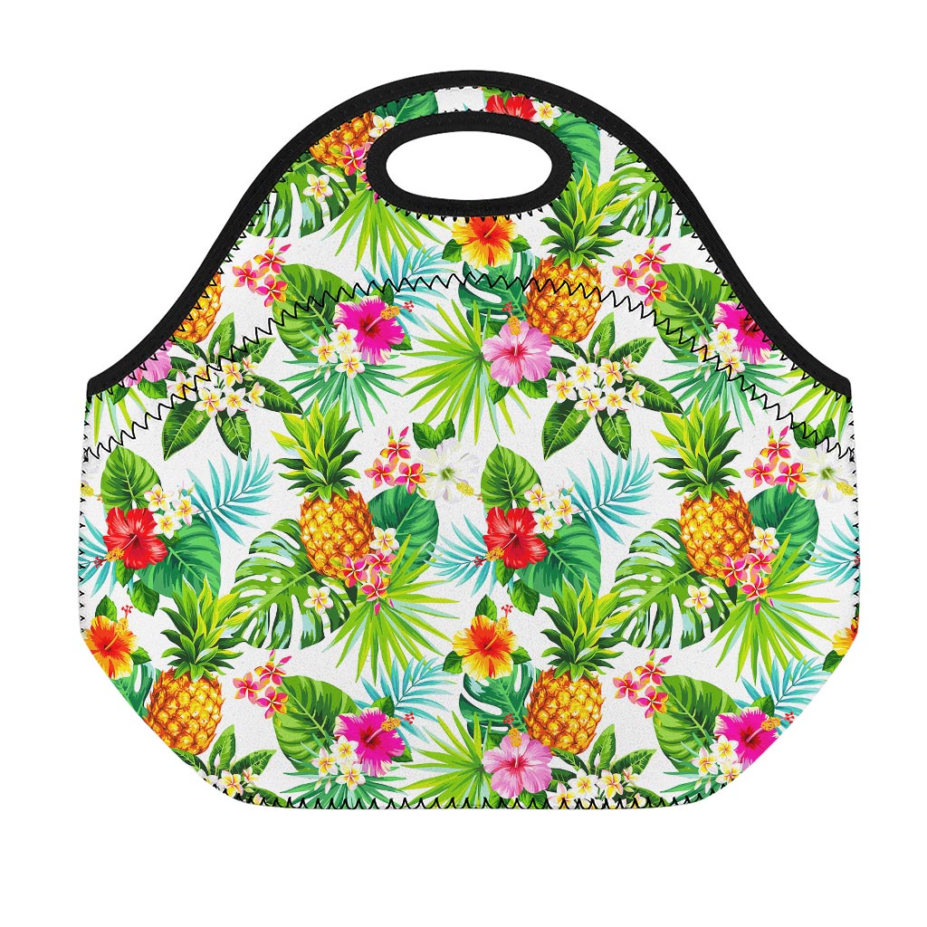 Tropical Aloha Pineapple Pattern Print Neoprene Lunch Bag