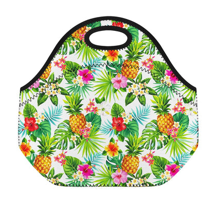 Tropical Aloha Pineapple Pattern Print Neoprene Lunch Bag