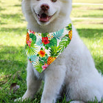 Tropical Aloha Pineapple Pattern Print Over The Collar Dog Bandana