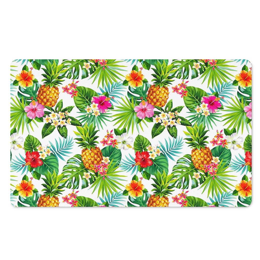 Tropical Aloha Pineapple Pattern Print Polyester Doormat