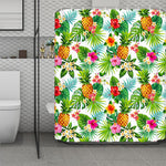 Tropical Aloha Pineapple Pattern Print Polyester Shower Curtain