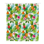 Tropical Aloha Pineapple Pattern Print Polyester Shower Curtain