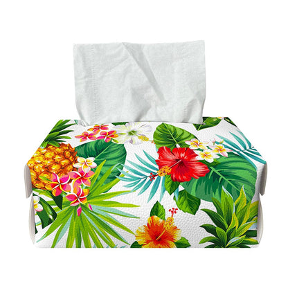 Tropical Aloha Pineapple Pattern Print Rectangle Tissue Box Cover