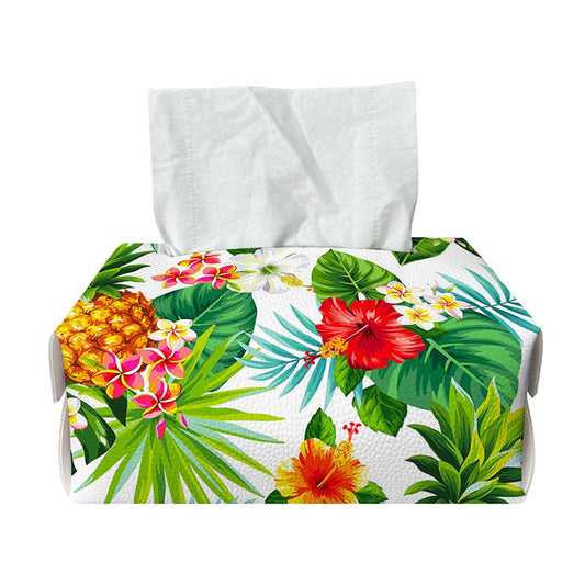 Tropical Aloha Pineapple Pattern Print Rectangle Tissue Box Cover