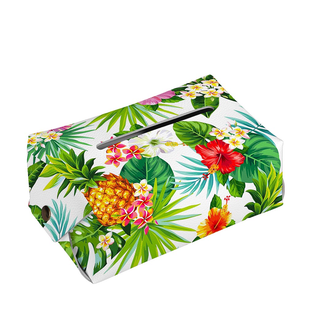 Tropical Aloha Pineapple Pattern Print Rectangle Tissue Box Cover