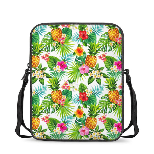 Tropical Aloha Pineapple Pattern Print Rectangular Crossbody Bag