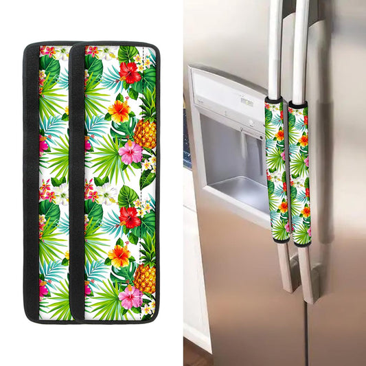 Tropical Aloha Pineapple Pattern Print Refrigerator Handle Covers