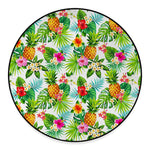 Tropical Aloha Pineapple Pattern Print Round Floor Mat