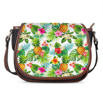 Tropical Aloha Pineapple Pattern Print Saddle Bag