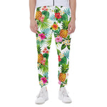 Tropical Aloha Pineapple Pattern Print Scuba Joggers