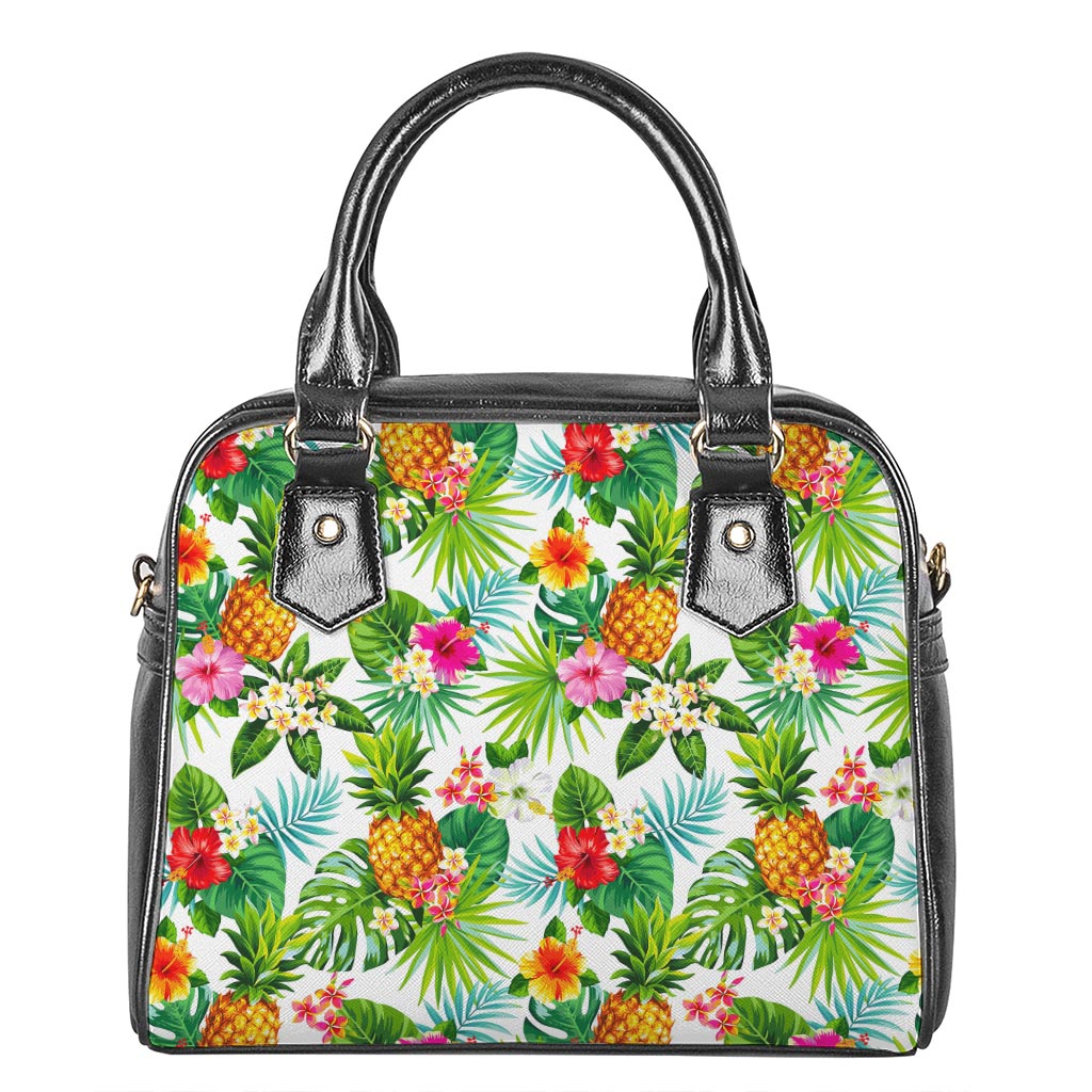 Tropical Aloha Pineapple Pattern Print Shoulder Handbag