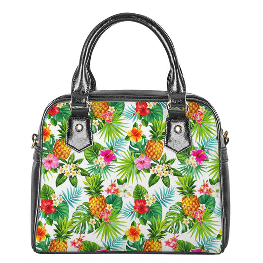 Tropical Aloha Pineapple Pattern Print Shoulder Handbag