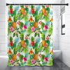 Tropical Aloha Pineapple Pattern Print Shower Curtain