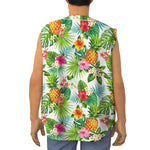 Tropical Aloha Pineapple Pattern Print Sleeveless Baseball Jersey