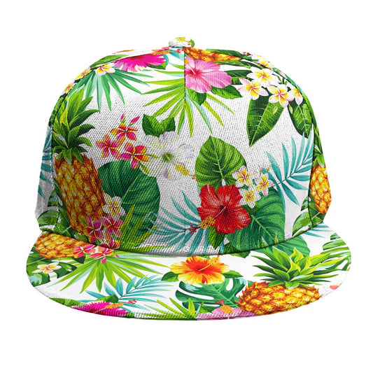 Tropical Aloha Pineapple Pattern Print Snapback Cap