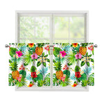 Tropical Aloha Pineapple Pattern Print Tier Curtains