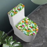Tropical Aloha Pineapple Pattern Print Toilet Lid And Tank Cover Set