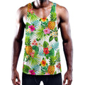 Tropical Aloha Pineapple Pattern Print Men's Workout Tank Top