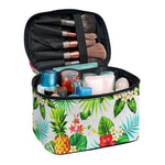 Tropical Aloha Pineapple Pattern Print Travel Makeup Bag