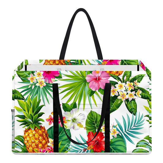 Tropical Aloha Pineapple Pattern Print Utility Tote Bag