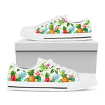 Tropical Aloha Pineapple Pattern Print White Low Top Sneakers
