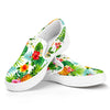 Tropical Aloha Pineapple Pattern Print White Slip On Sneakers