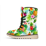 Tropical Aloha Pineapple Pattern Print Winter Boots