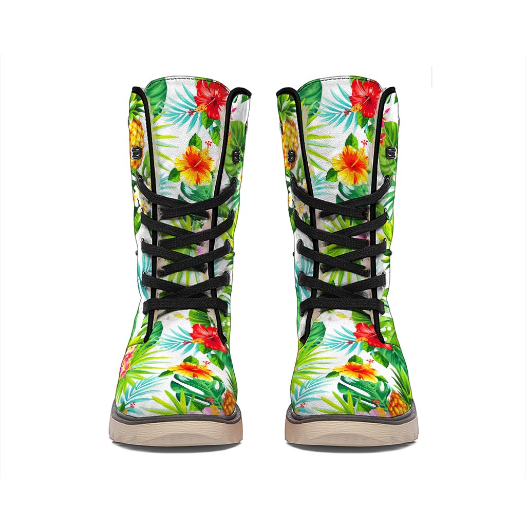 Tropical Aloha Pineapple Pattern Print Winter Boots