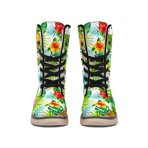 Tropical Aloha Pineapple Pattern Print Winter Boots