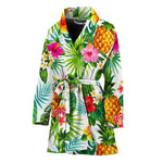 Tropical Aloha Pineapple Pattern Print Women's Bathrobe