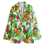 Tropical Aloha Pineapple Pattern Print Women's Blazer
