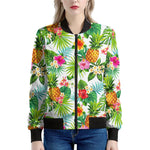 Tropical Aloha Pineapple Pattern Print Women's Bomber Jacket