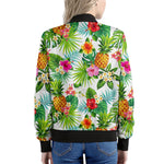 Tropical Aloha Pineapple Pattern Print Women's Bomber Jacket