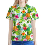 Tropical Aloha Pineapple Pattern Print Women's Polo Shirt