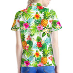 Tropical Aloha Pineapple Pattern Print Women's Polo Shirt