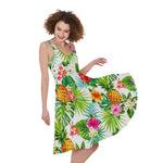 Tropical Aloha Pineapple Pattern Print Women's Sleeveless Dress