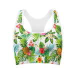 Tropical Aloha Pineapple Pattern Print Women's Sports Bra