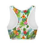 Tropical Aloha Pineapple Pattern Print Women's Sports Bra