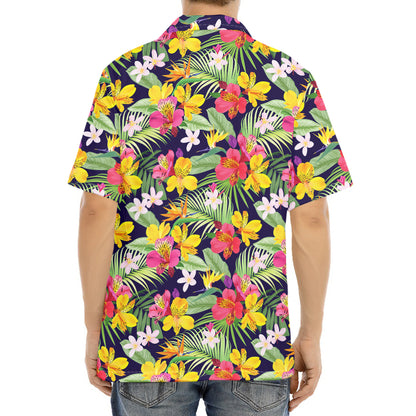 Tropical Alstroemeria Pattern Print Aloha Shirt