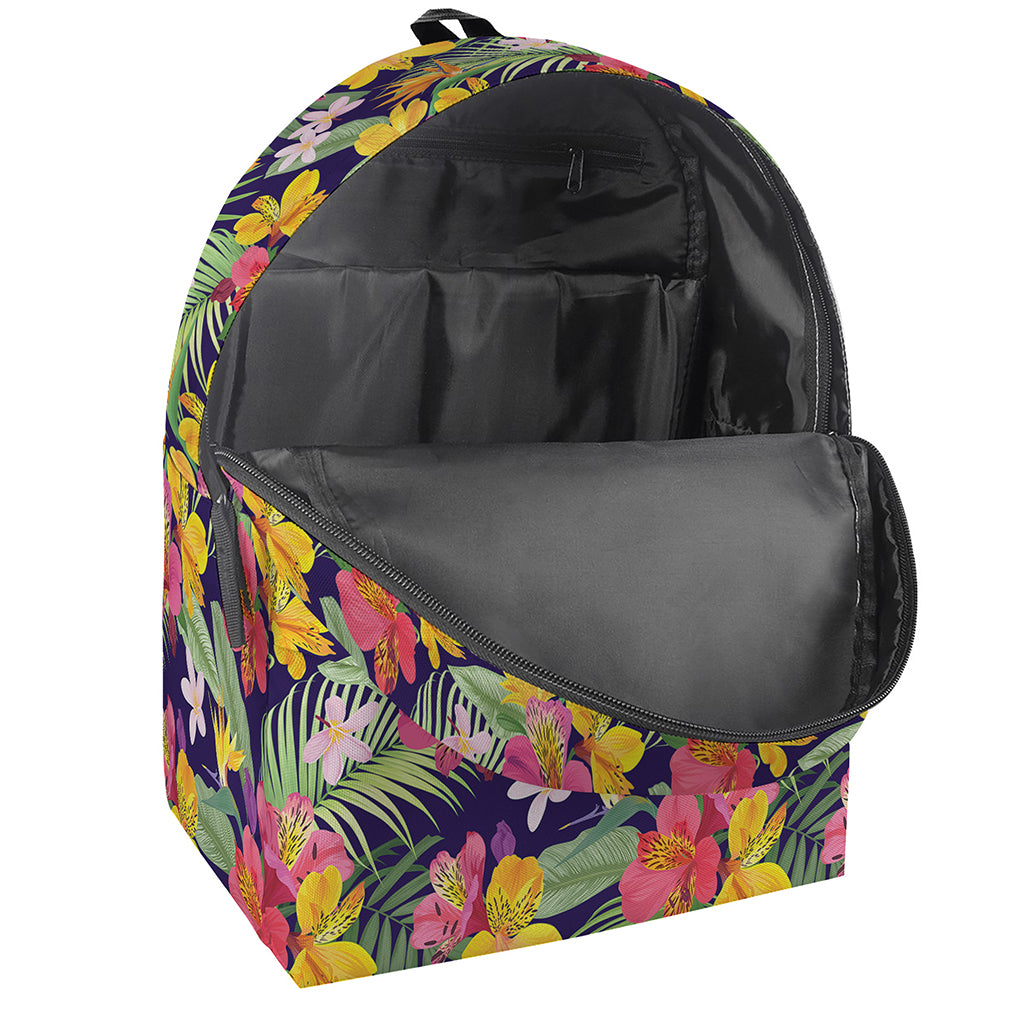 Tropical Alstroemeria Pattern Print Backpack